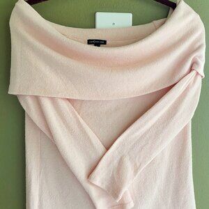 Creamy Pink Off Shoulder Sweater - Tag says Large but it fits more like a Medium